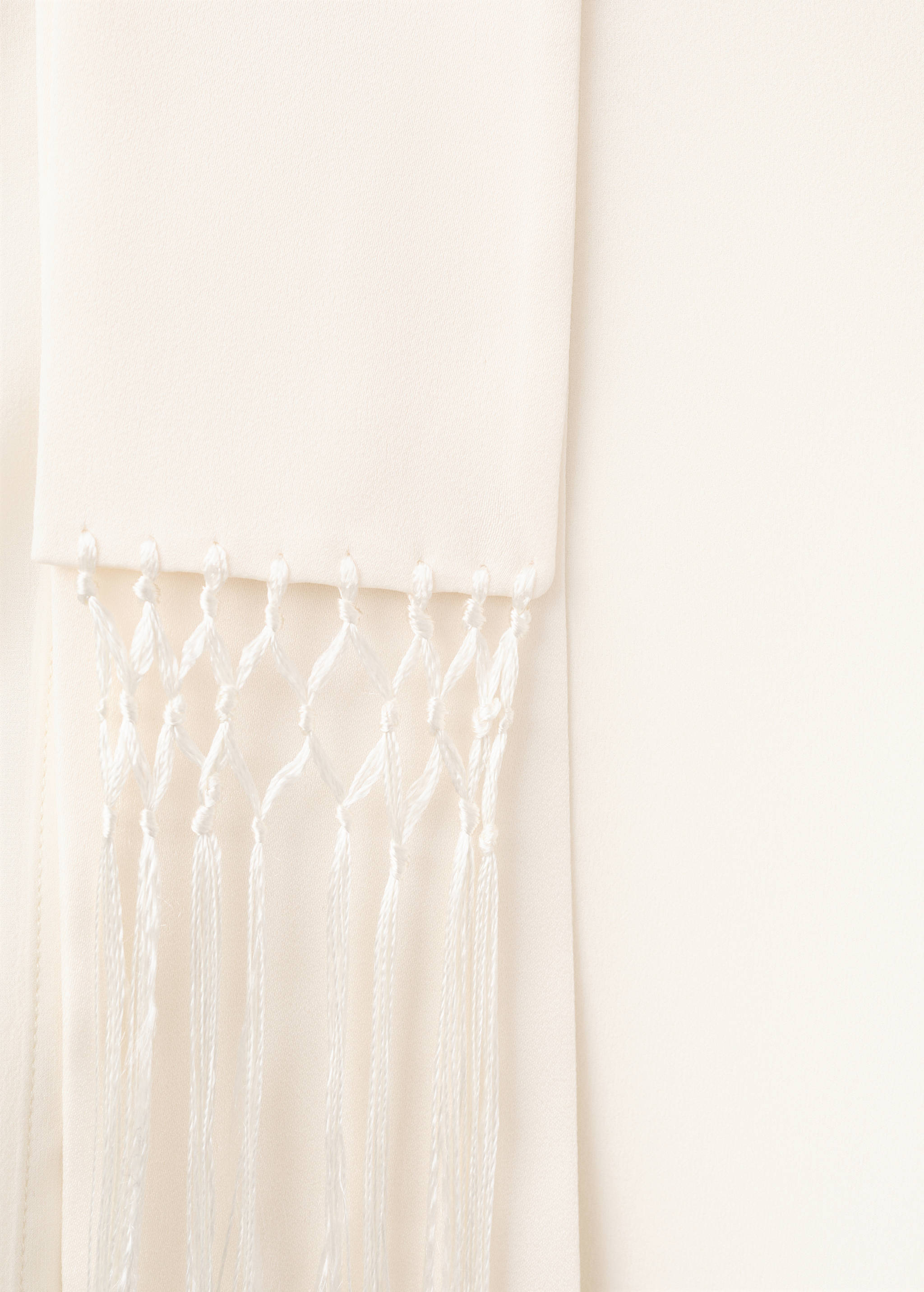 Camisa de seda com estampado de lenço e franjas - Pormenor do artigo 0