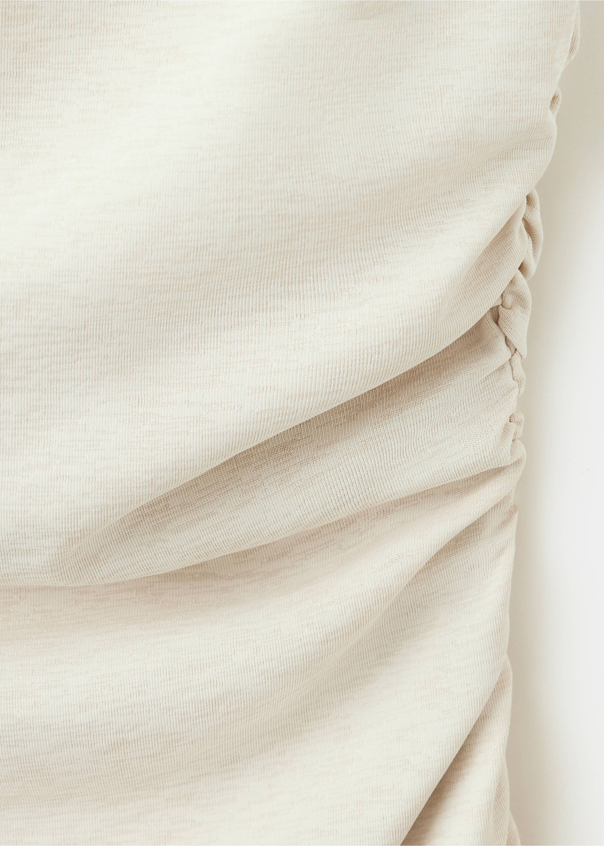 Asymmetrical pleated dress - Details of the article 8, Ecru. Ref: 37081483-00.