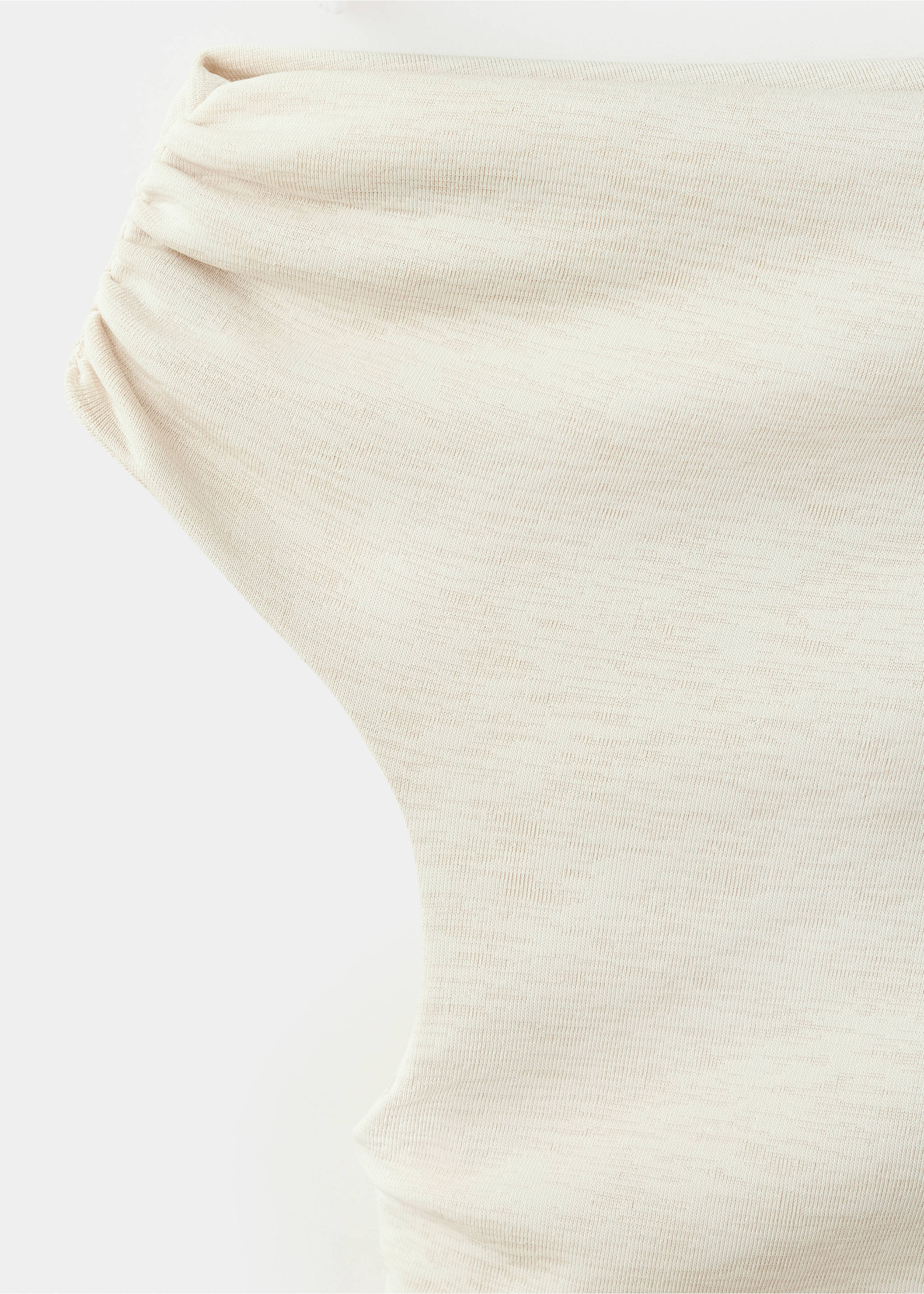 Asymmetrical pleated dress - Details of the article 0, Ecru. Ref: 37081483-00.