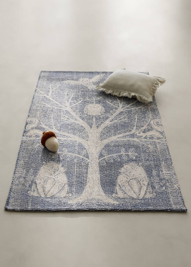 Tufted cotton rug 90x150 cm — Navy