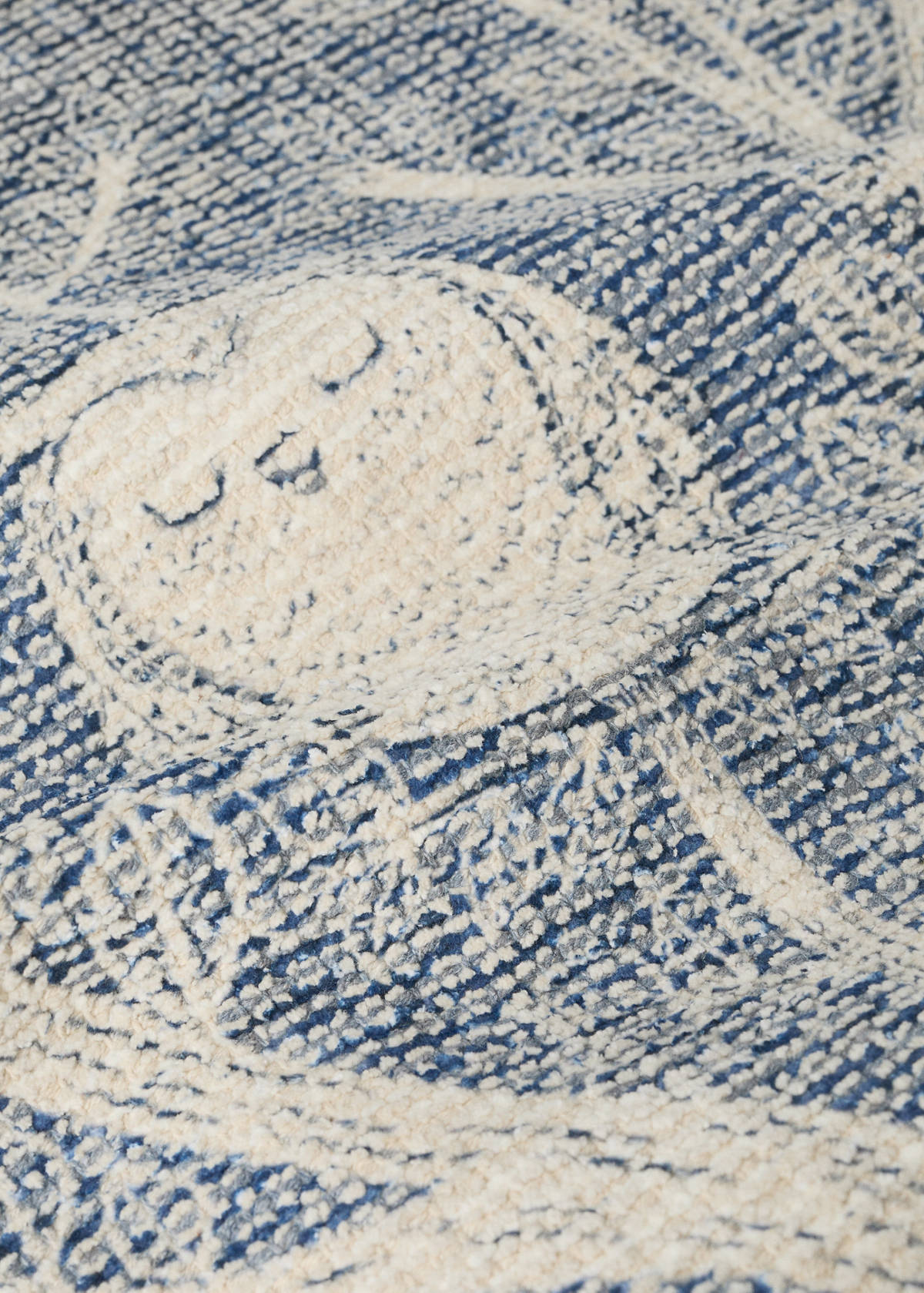 Tufted cotton rug 90x150 cm — Navy