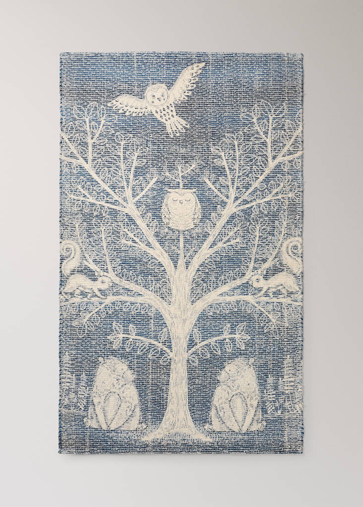Tufted cotton rug 90x150 cm — Navy