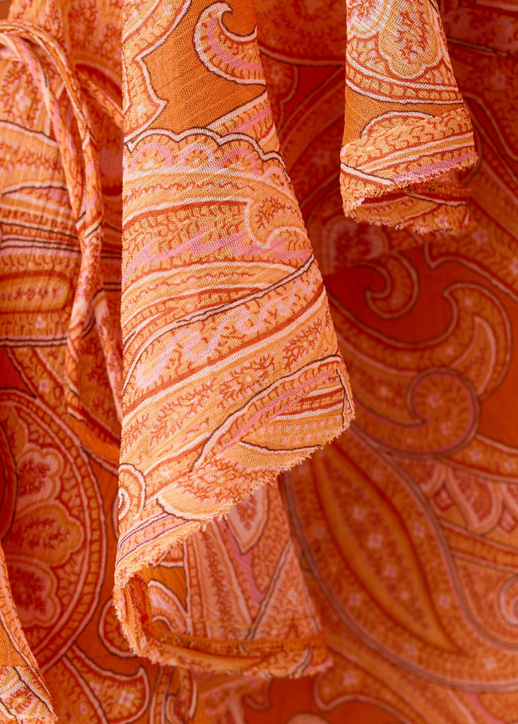 Ruffles printed blouse — Orange