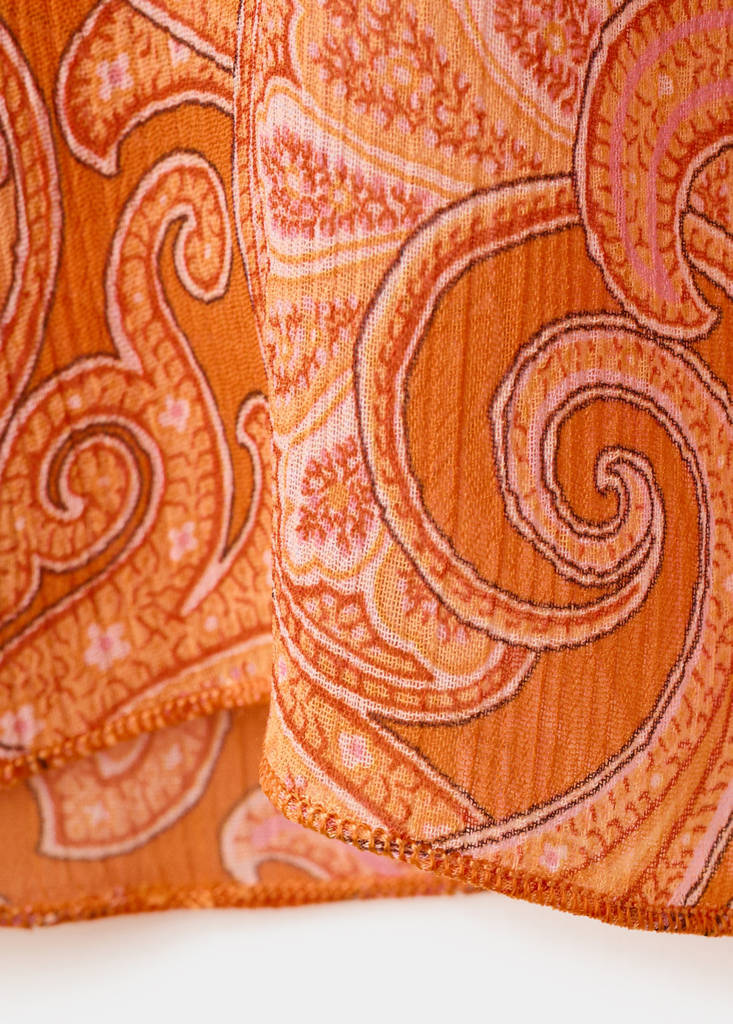 Ruffles printed blouse — Orange