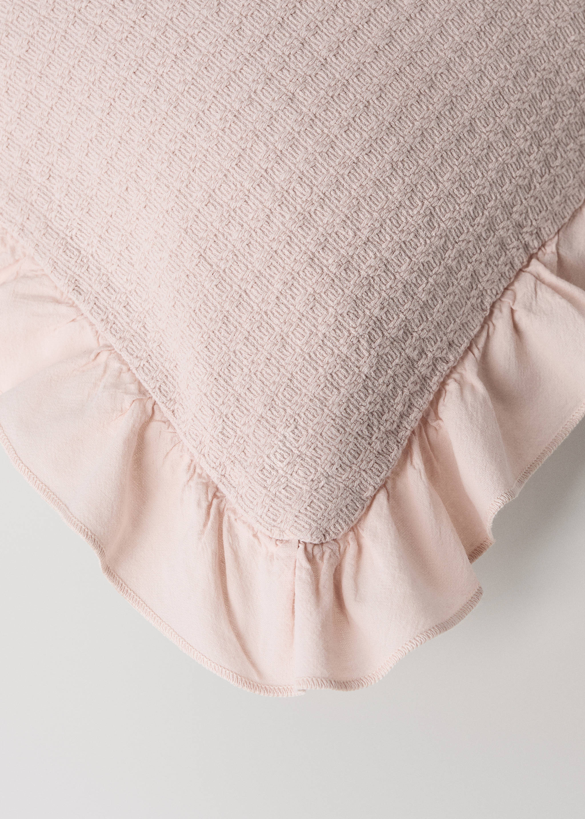 Mini cot cushion cover cotton jacquard ruffle 30x40 cm - Details of the article 1
