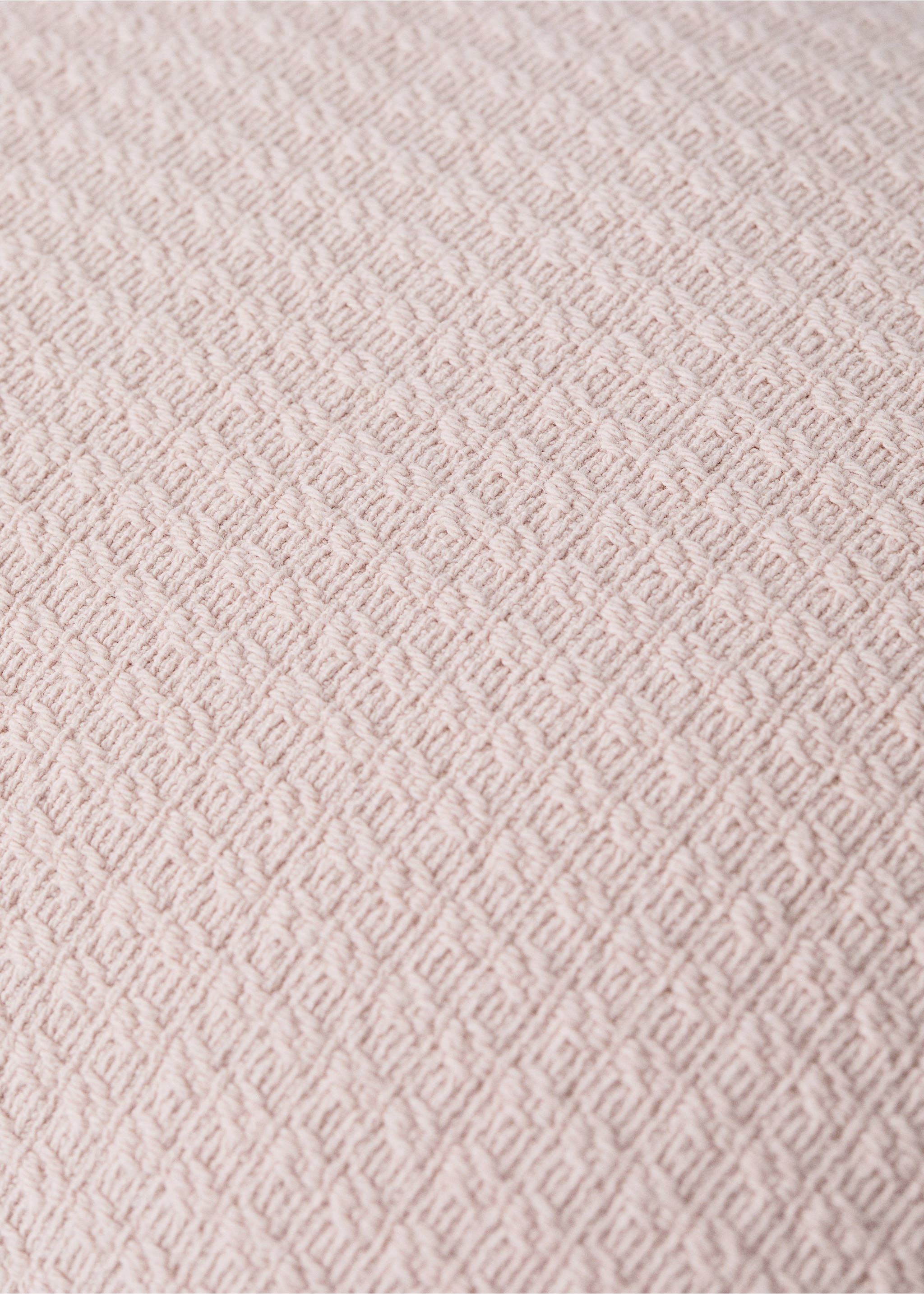 Mini cot cushion cover cotton jacquard ruffle 30x40 cm - Details of the article 2, Nude. Ref: 37081487-00.