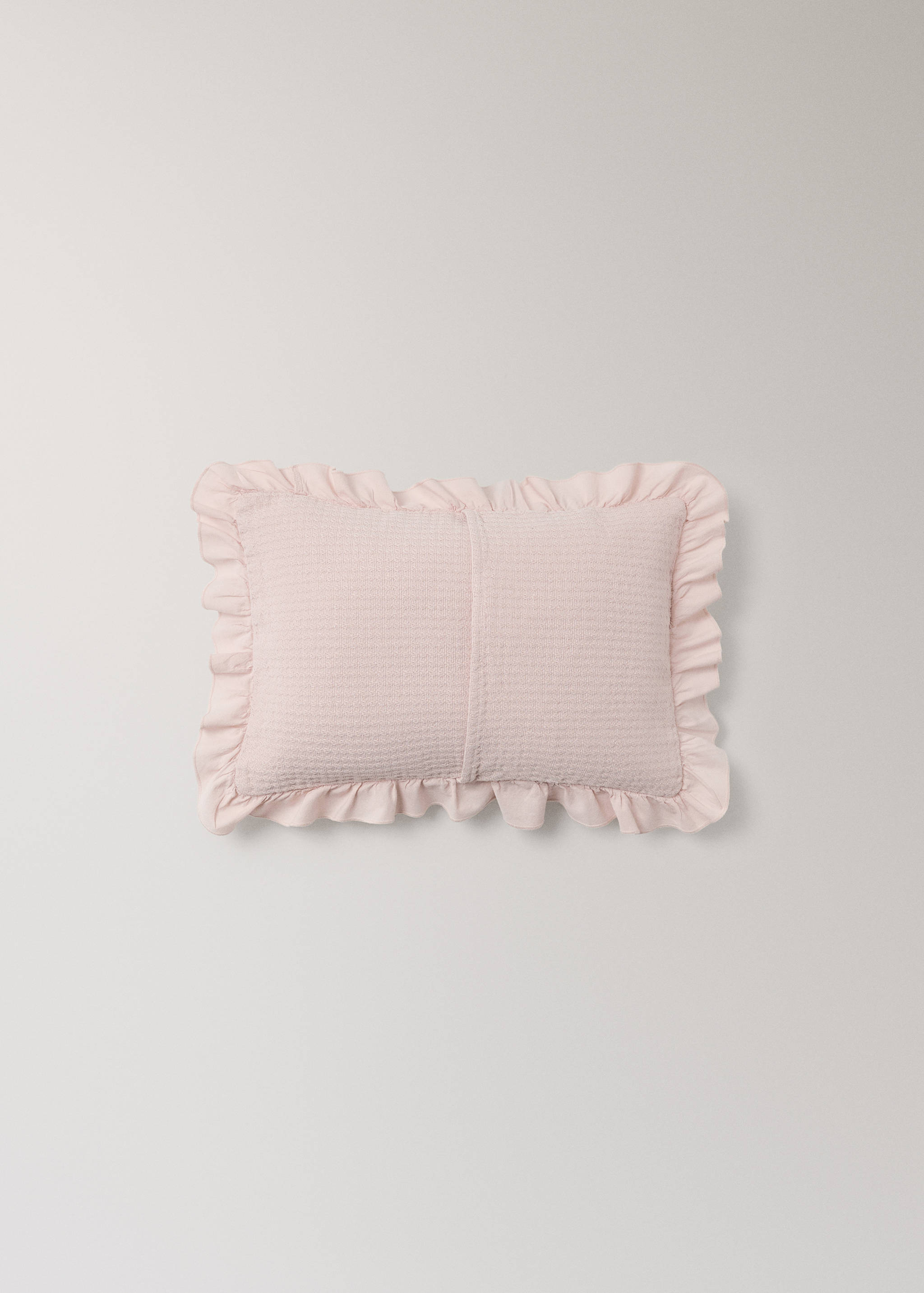 Mini cot cushion cover cotton jacquard ruffle 30x40 cm - Details of the article 4