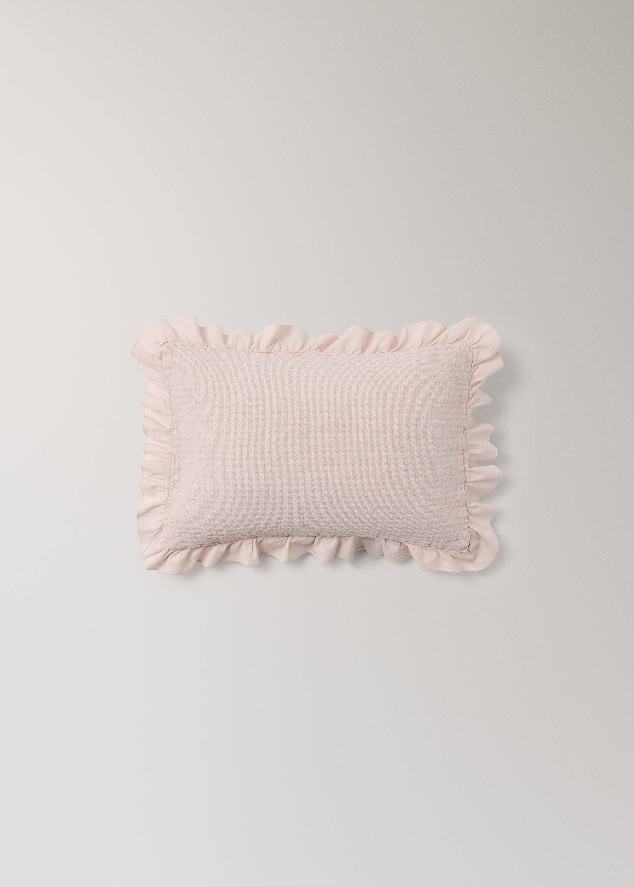 Mini cot cushion cover cotton jacquard ruffle 30x40 cm - Article without model