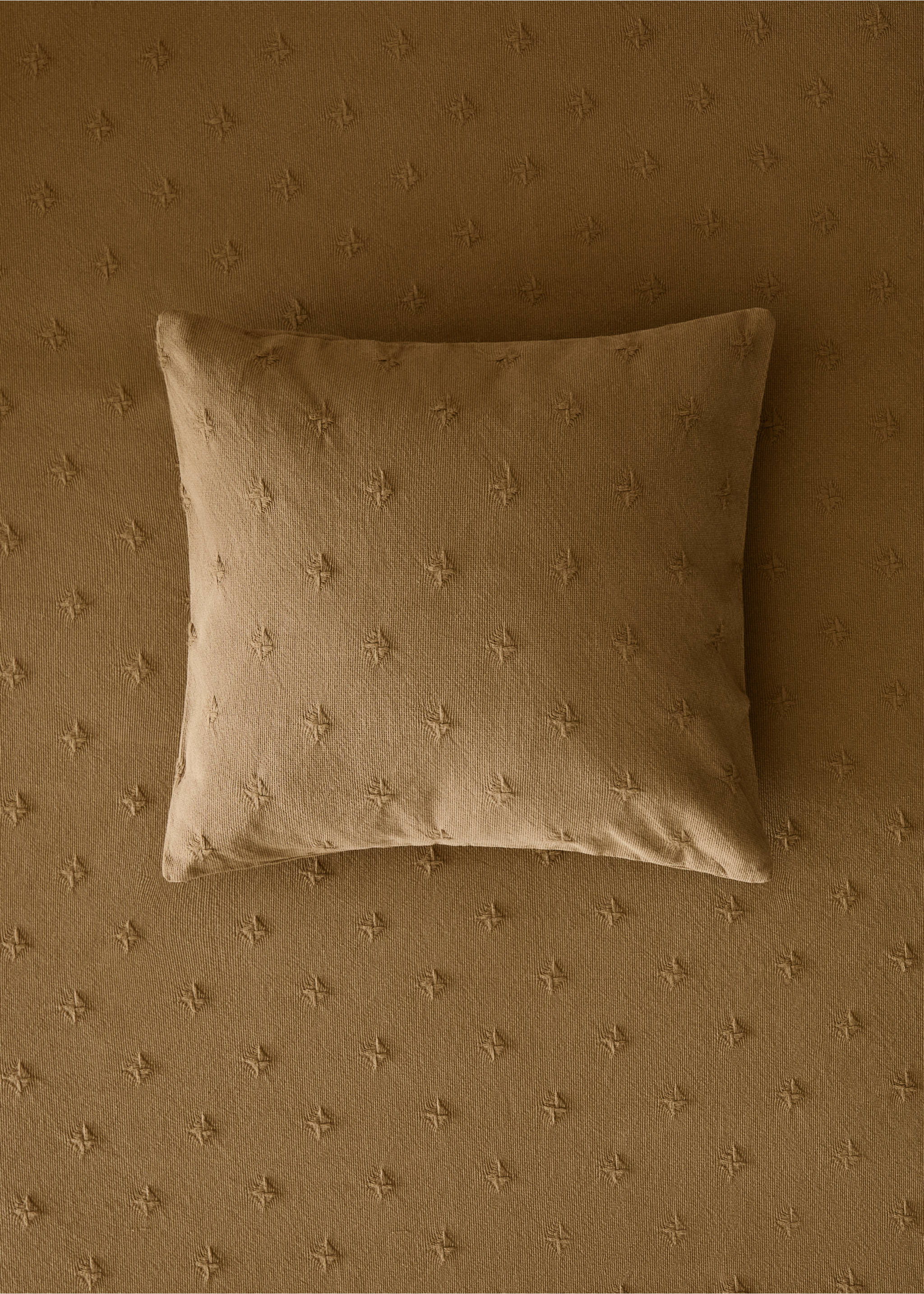 Children’s cotton jacquard cushion cover 40x40 cm - General plane, Khaki. Ref: 37081490-00.