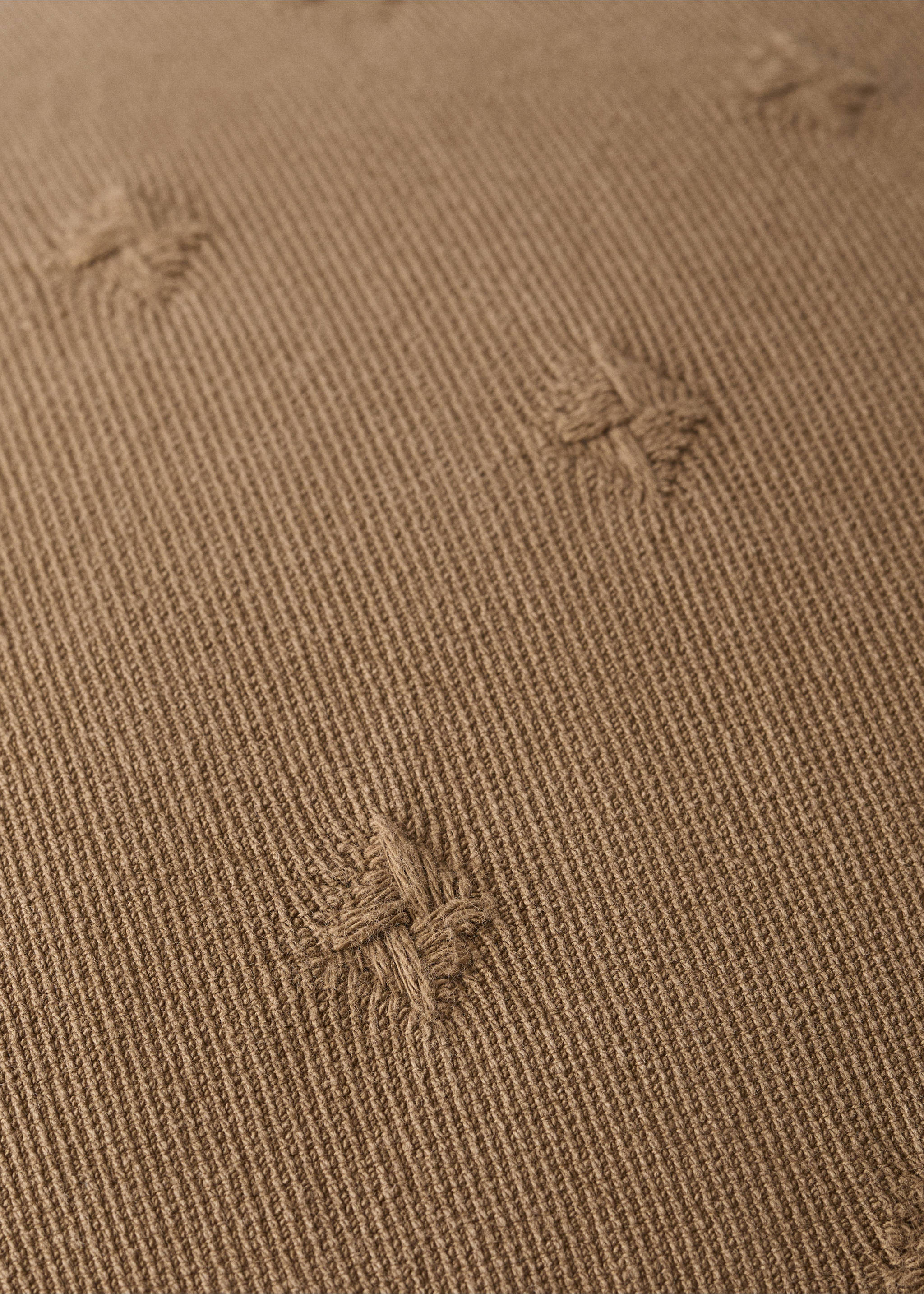 Children’s cotton jacquard cushion cover 40x40 cm - Details of the article 3, Khaki. Ref: 37081490-00.