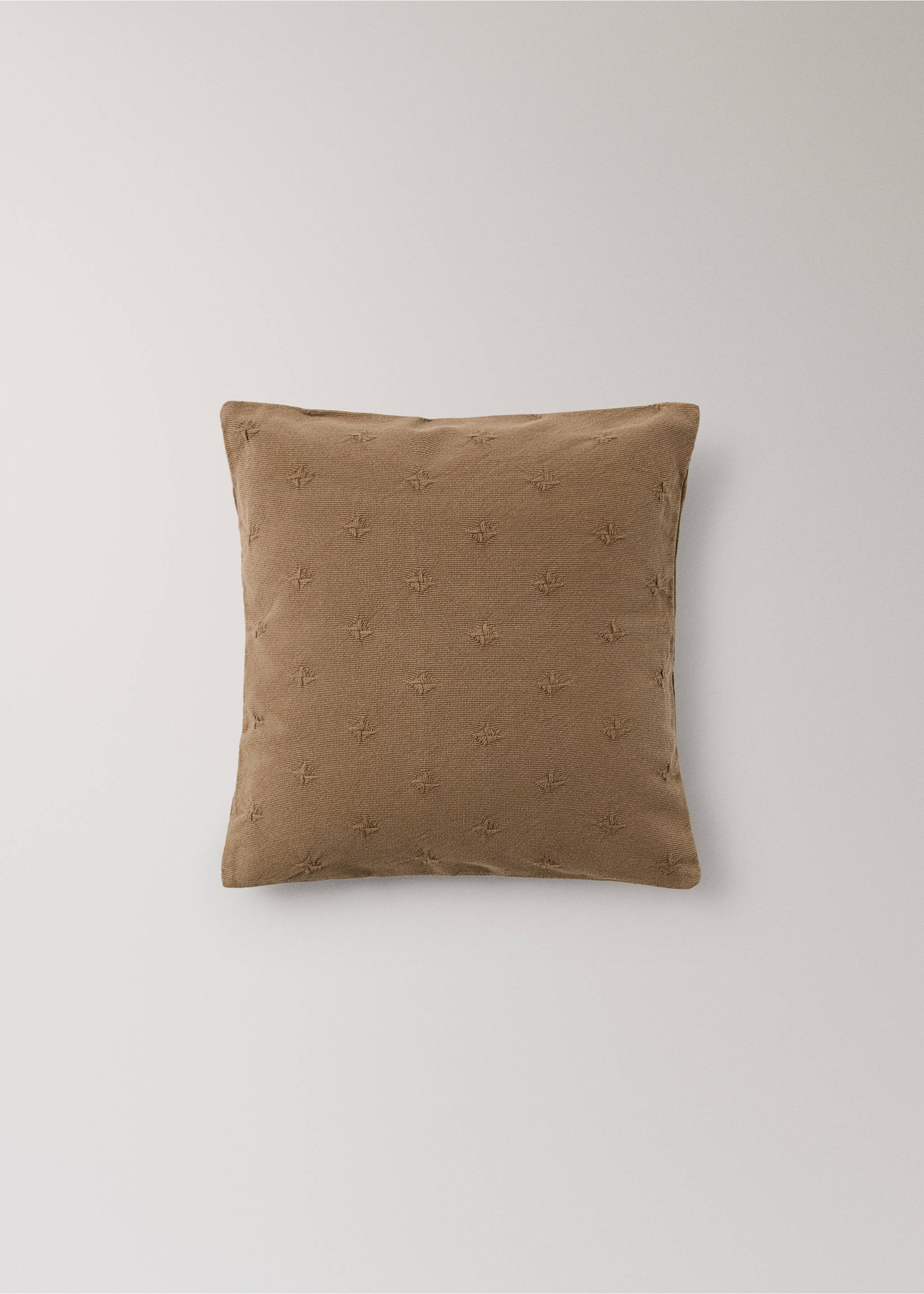 Children’s cotton jacquard cushion cover 40x40 cm - Article without model, Khaki. Ref: 37081490-00.