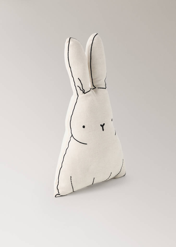 Linen and cotton bunny cushion — Sand