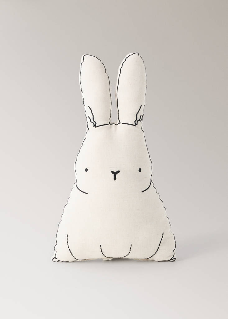 Linen and cotton bunny cushion — Sand