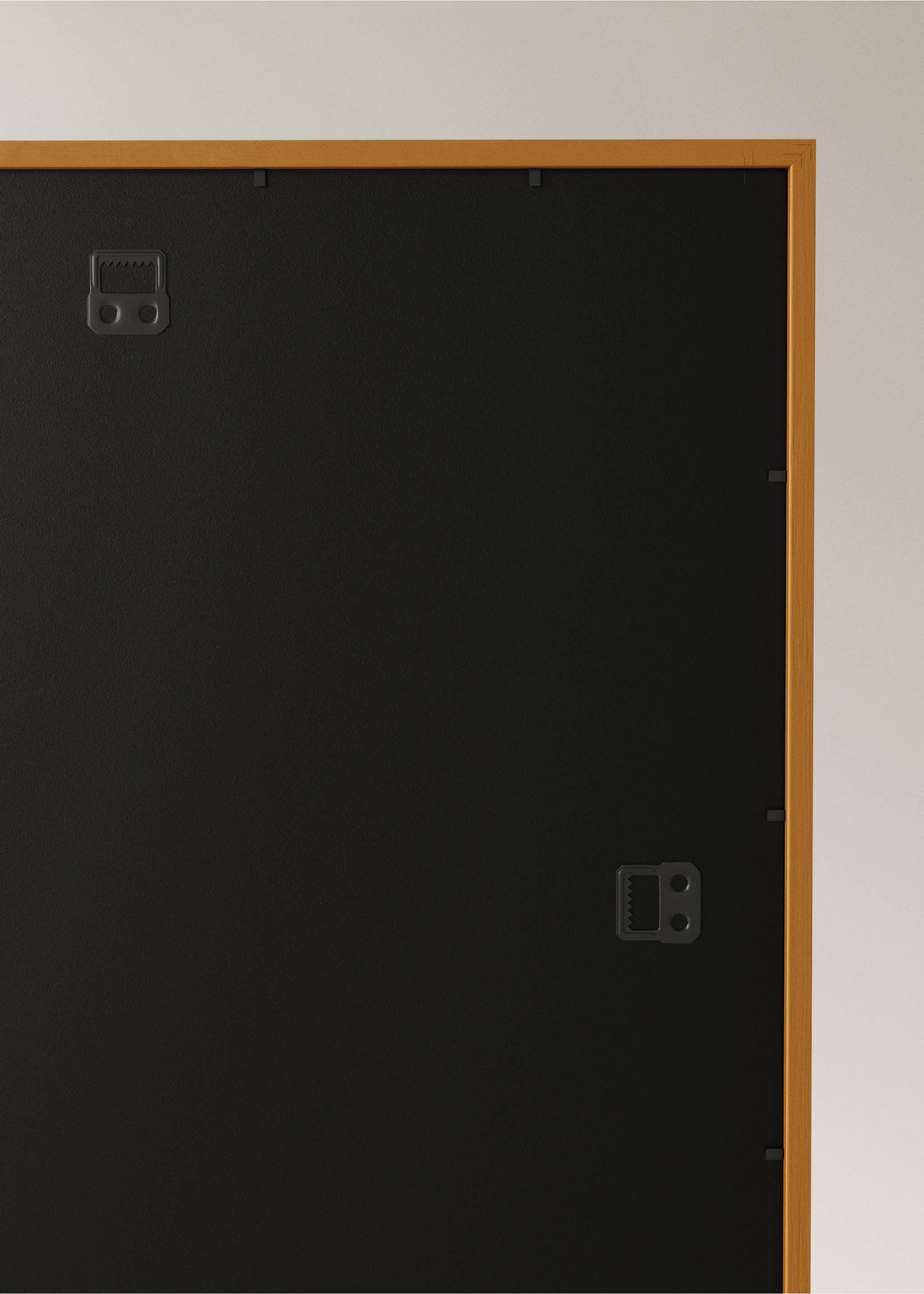 Large striped wooden frame - Details of the article 2, Ochre. Ref: 37081494-00.