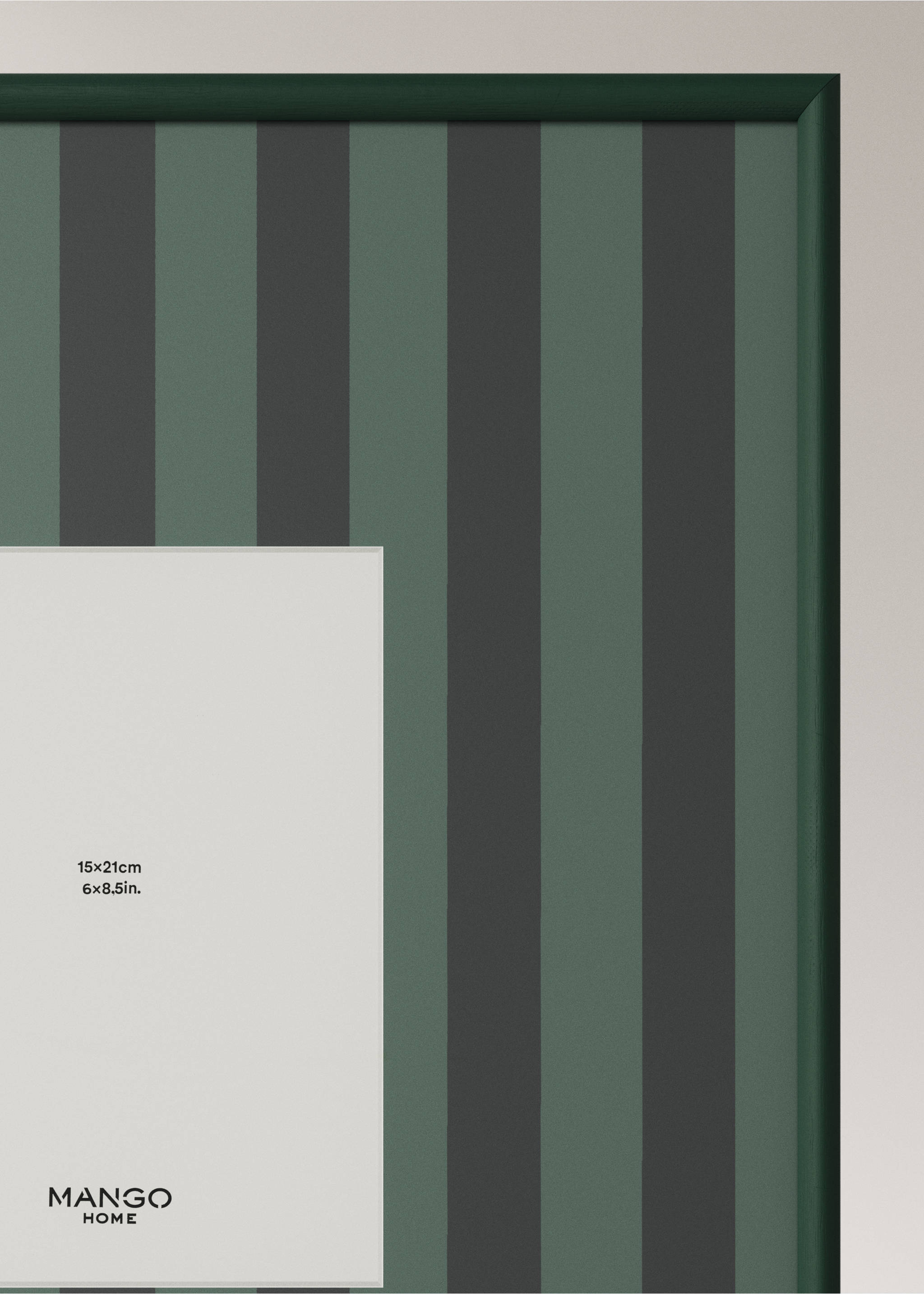 Large striped wooden frame - Details of the article 1, Petrol Blue. Ref: 37081494-00.