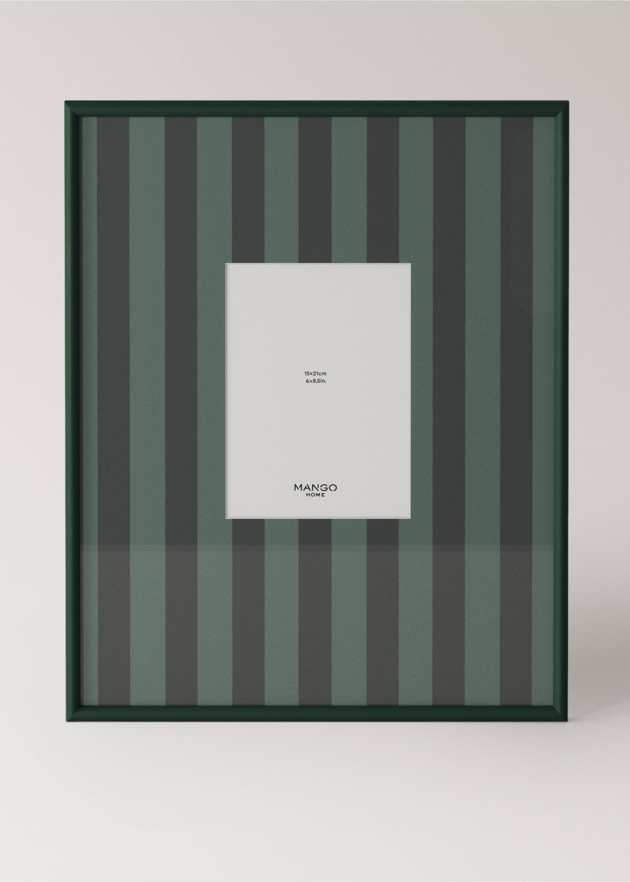 Large striped wooden frame - Article without model, Petrol Blue. Ref: 37081494-00.