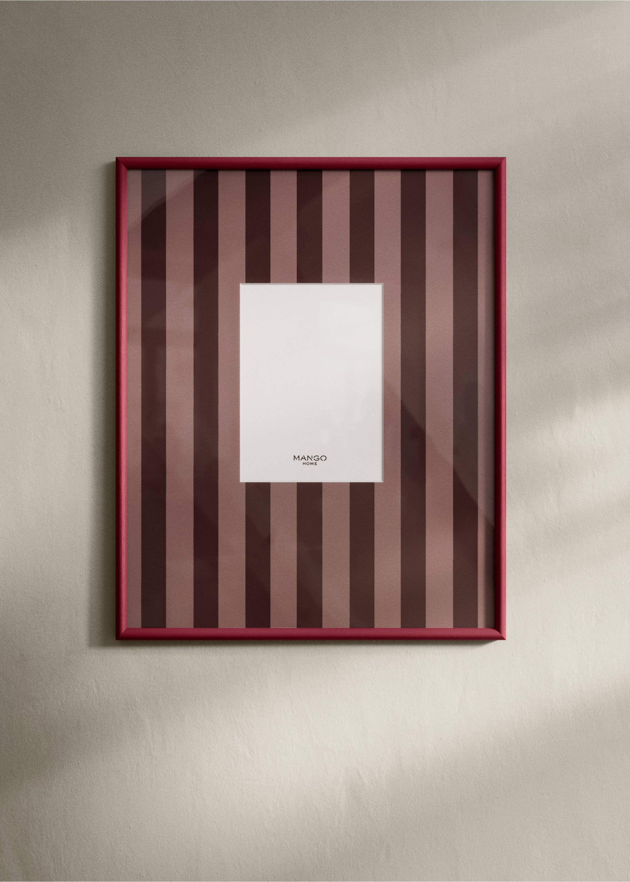 Large striped wooden frame - General plane, Maroon. Ref: 37081494-00.