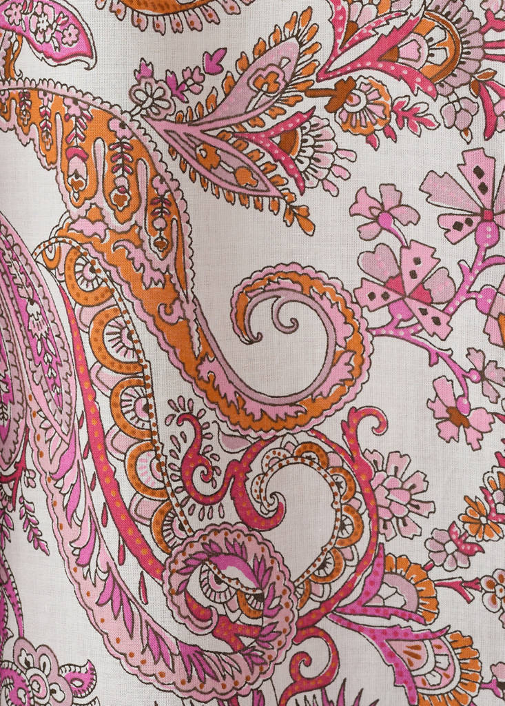 Paisley print ruffle blouse — Off White