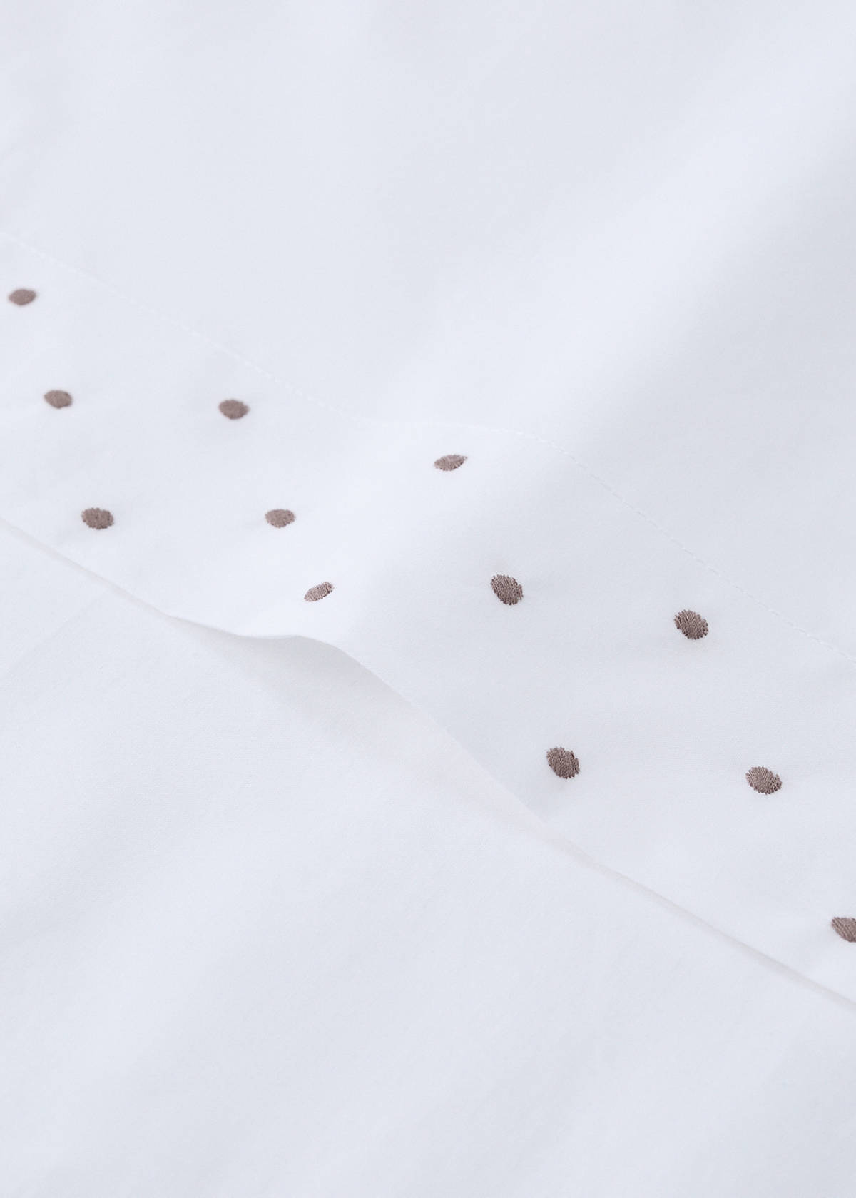 Top sheet for cot, 100% cotton, polka dots — Medium Brown