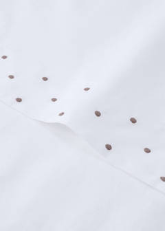 Top sheet for cot, 100% cotton, polka dots — Medium Brown 1