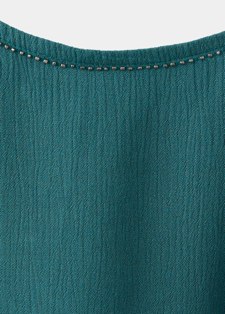 Ruffle dress with beads — Petrol Blue