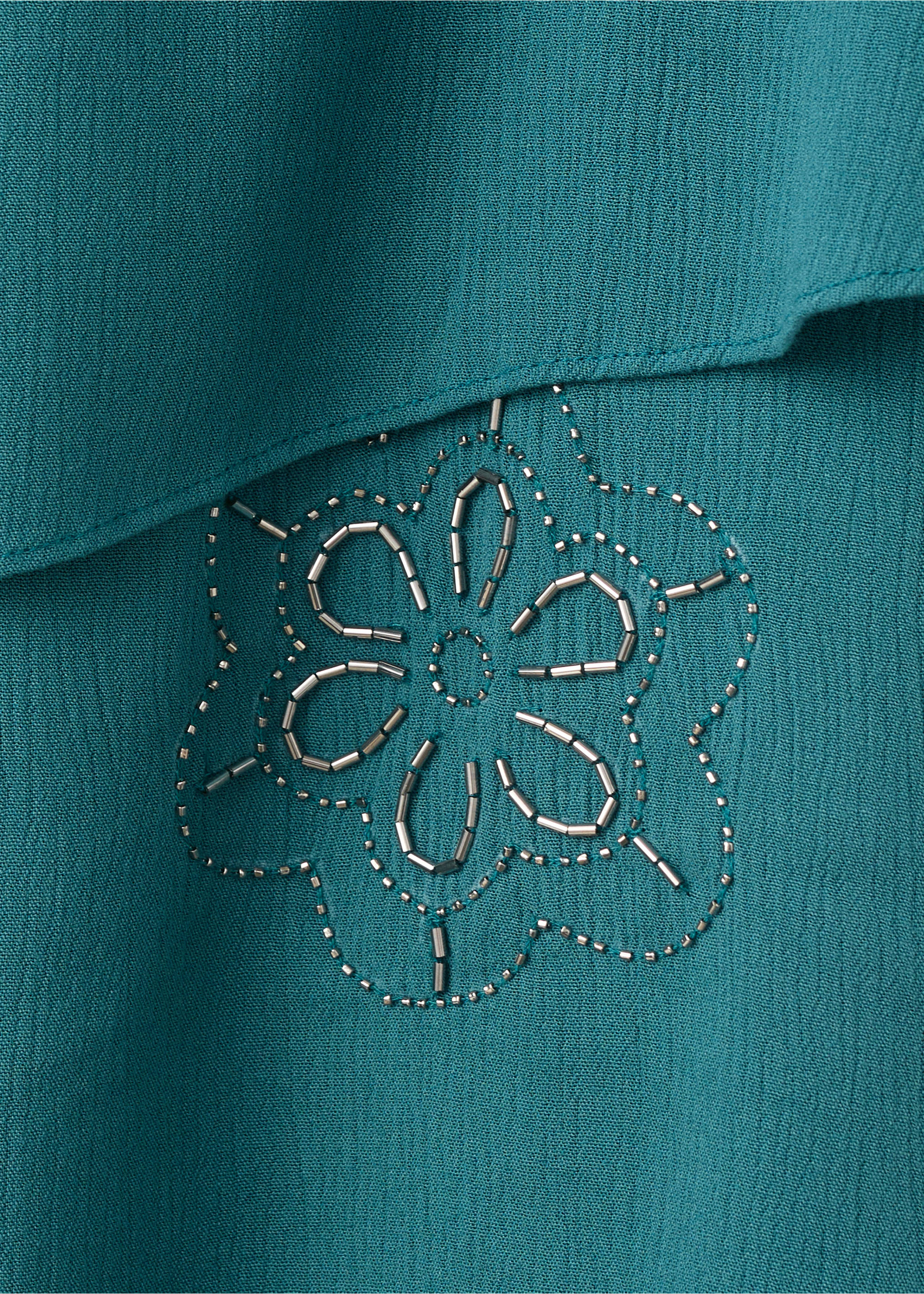 Robe à volants ornée de perles - Détail de l'article 0, Bleu pétrole. Ref: 37081508-00.