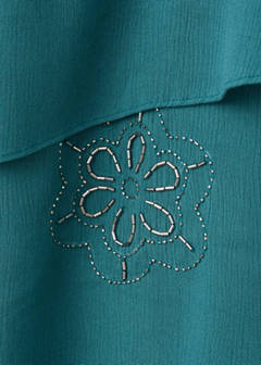Ruffle dress with beads — Petrol Blue 7