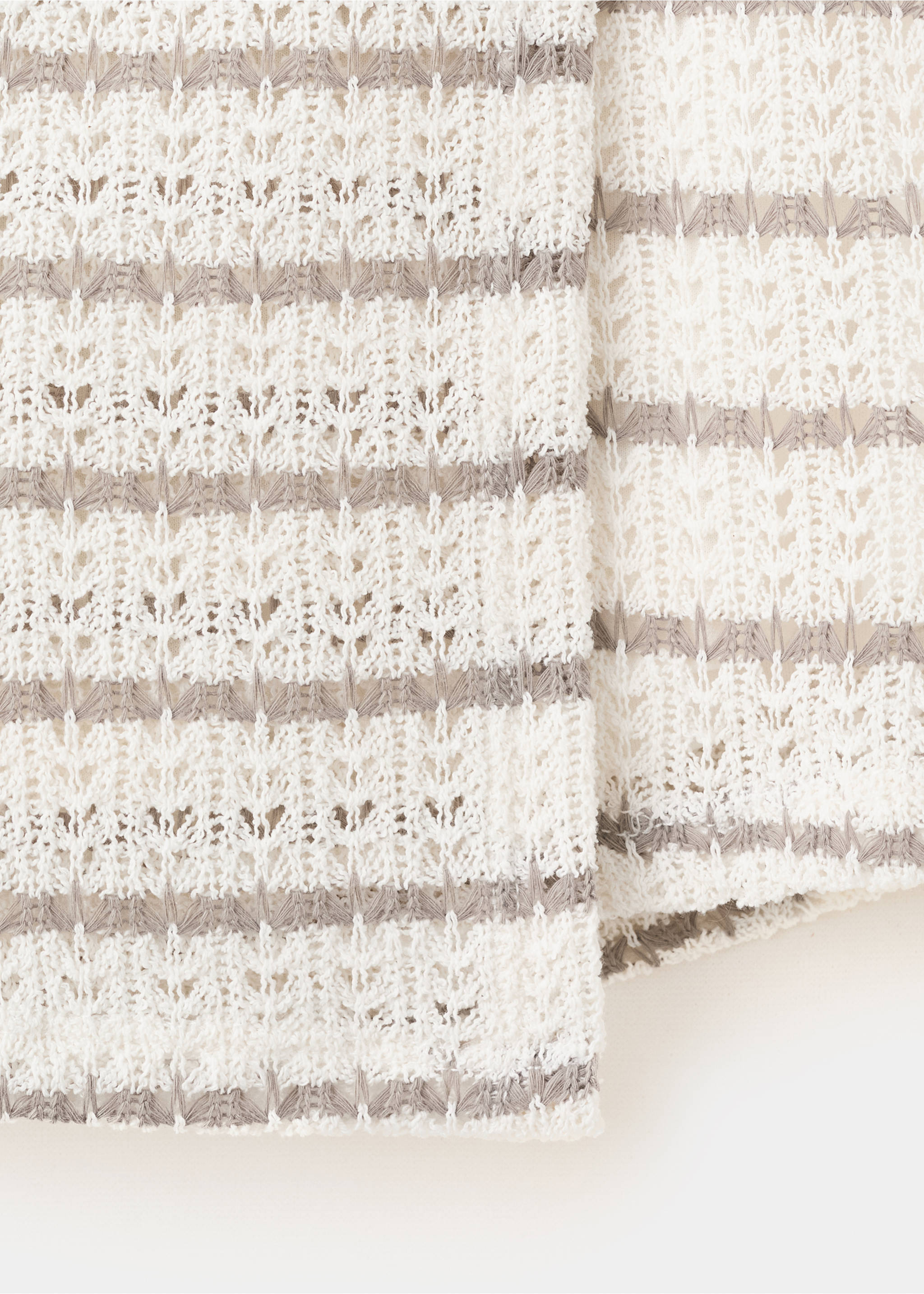 Crochet bow mini-skirt - Details of the article 8, Ecru. Ref: 37081509-00.