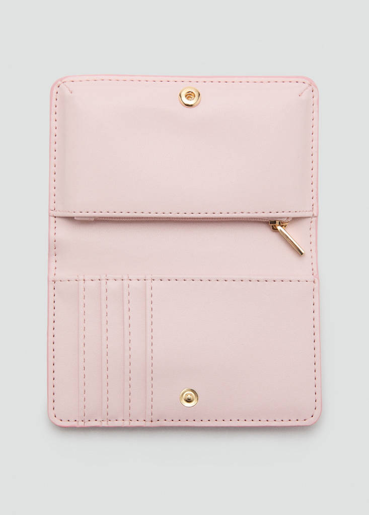 Medium wallet with croc effect — Light Pink