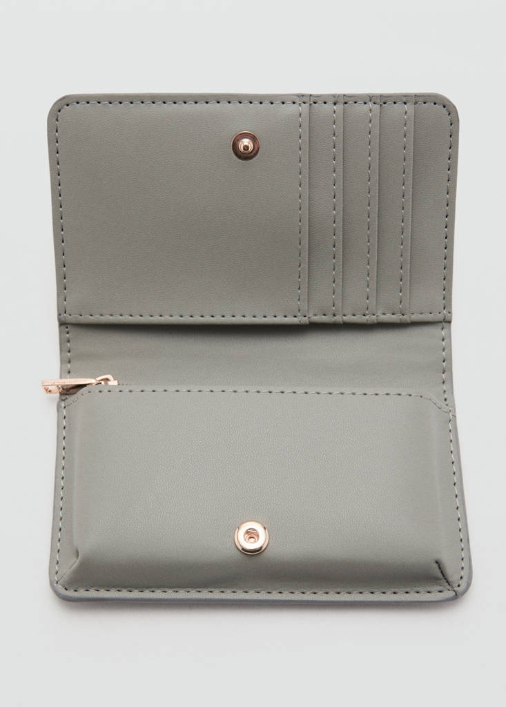 Medium wallet with croc effect — Grey