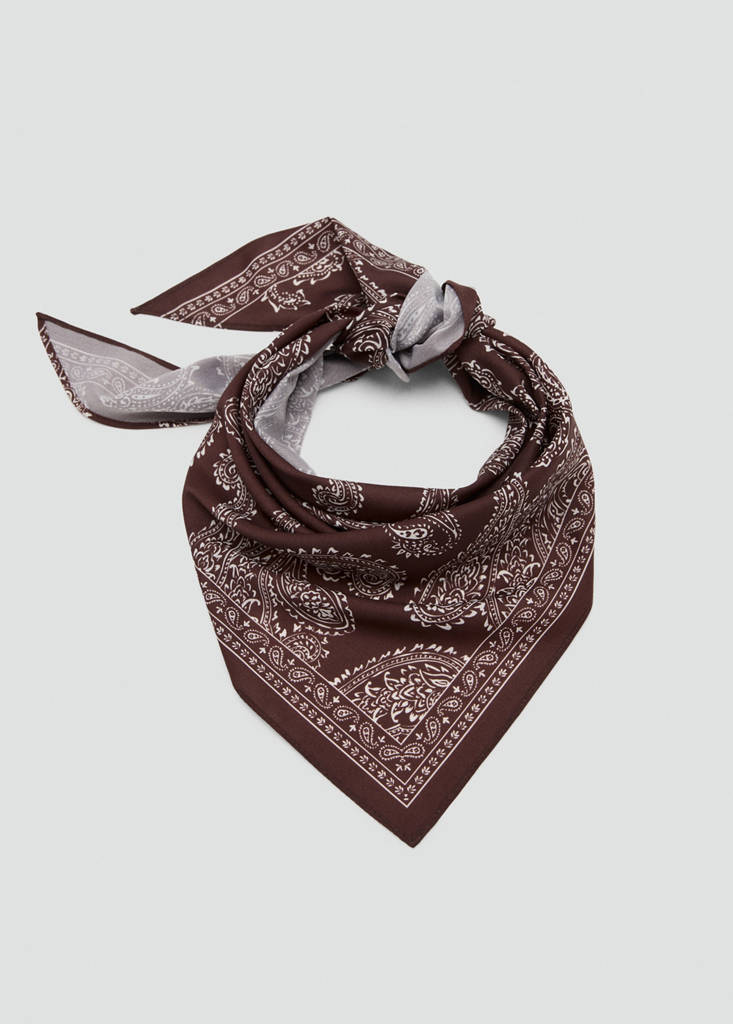 Triangular paisley bandana — Chocolate
