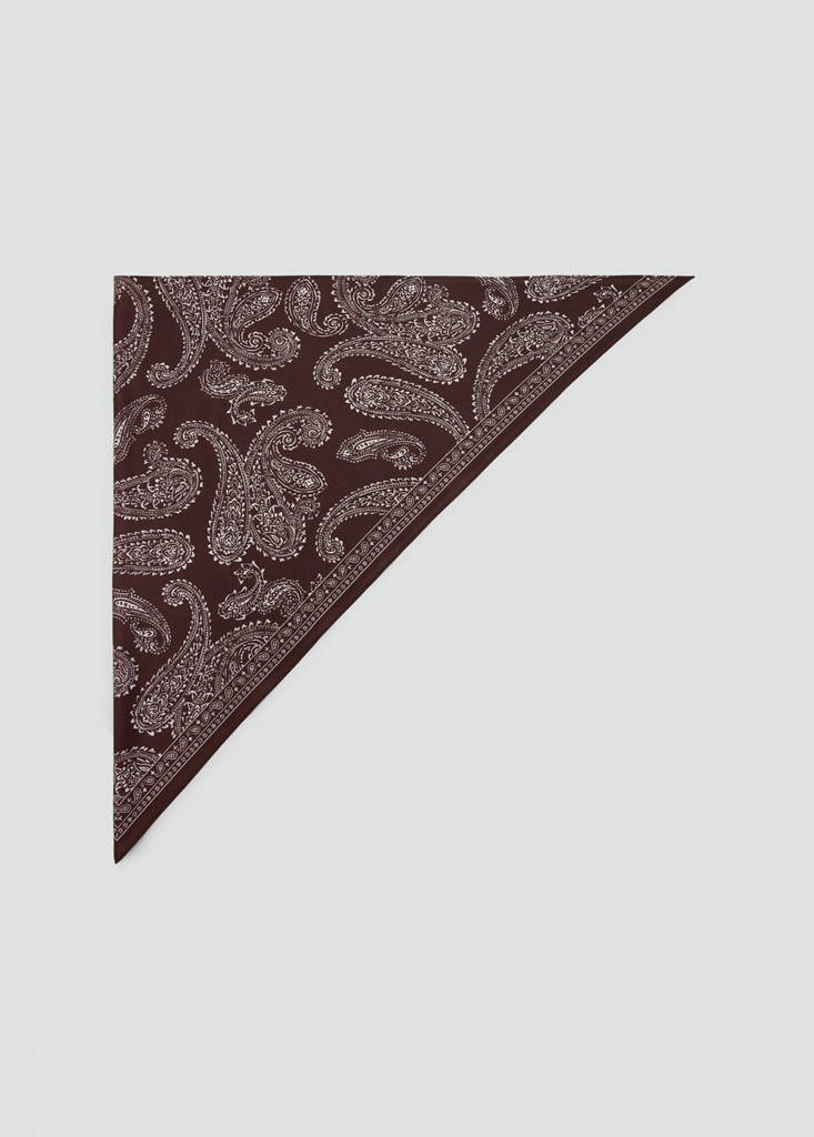 Triangular paisley bandana — Chocolate