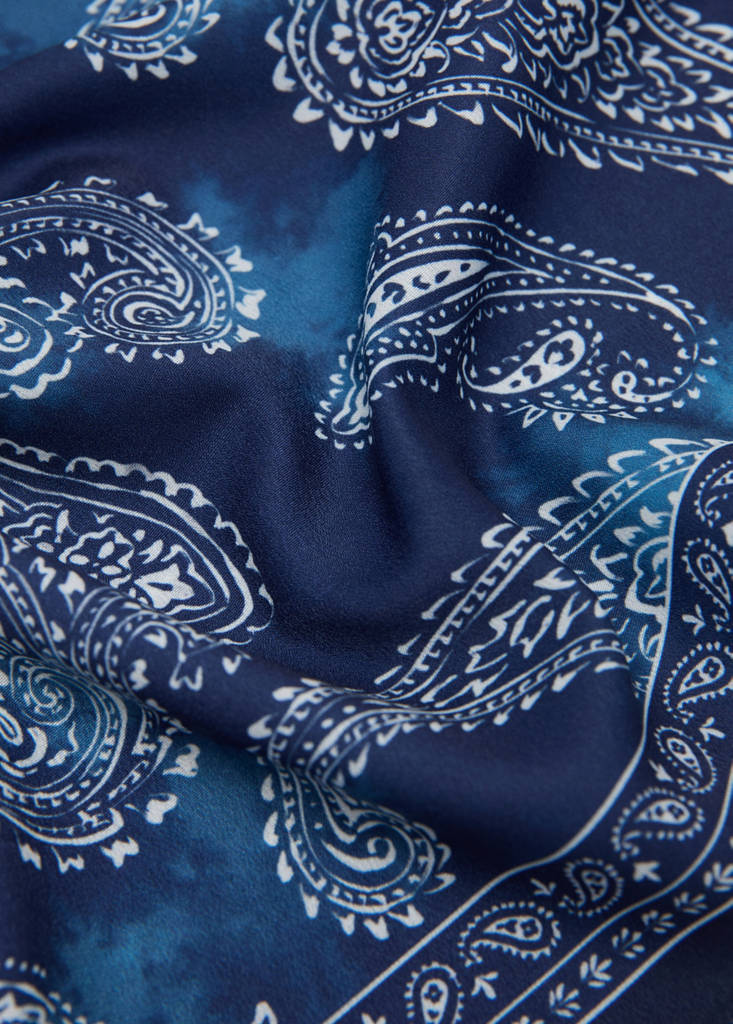 Triangular paisley bandana — Navy