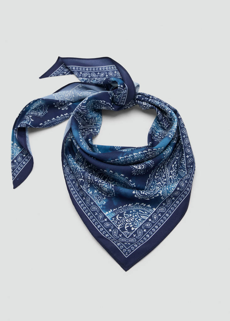 Triangular paisley bandana — Navy