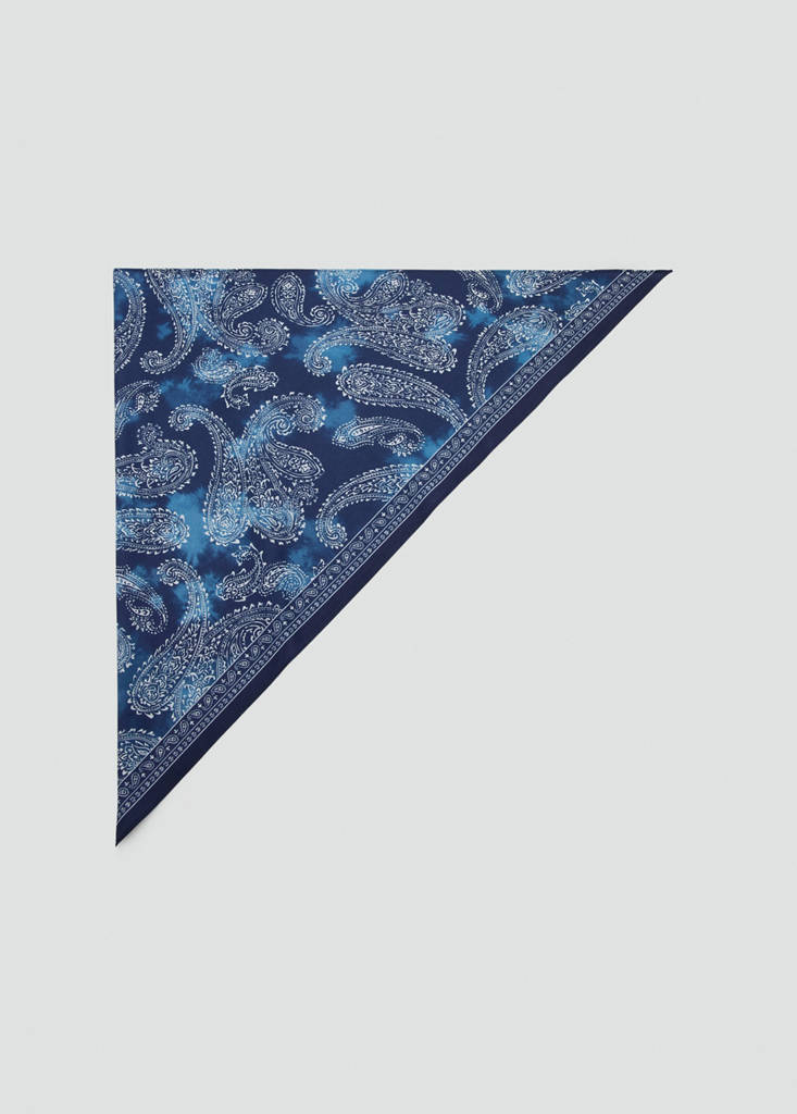 Triangular paisley bandana — Navy