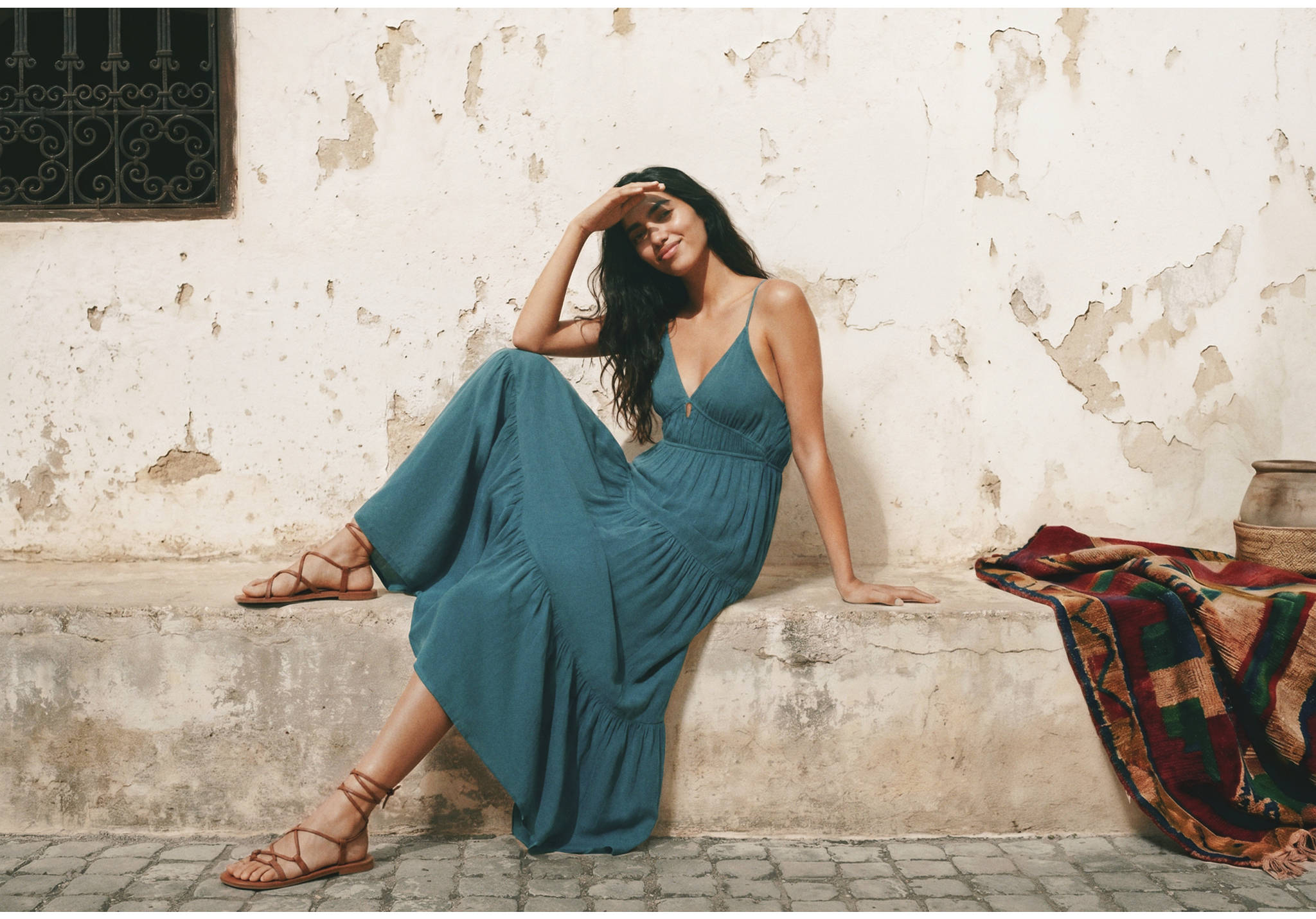 Flowy paneled dress - Panoramic plane
