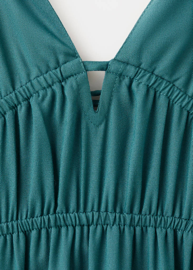 Flowy paneled dress — Petrol Blue