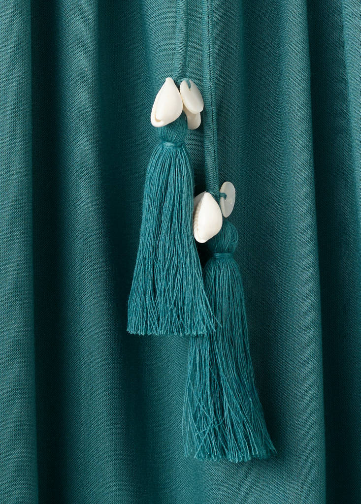 Flowy paneled dress — Petrol Blue