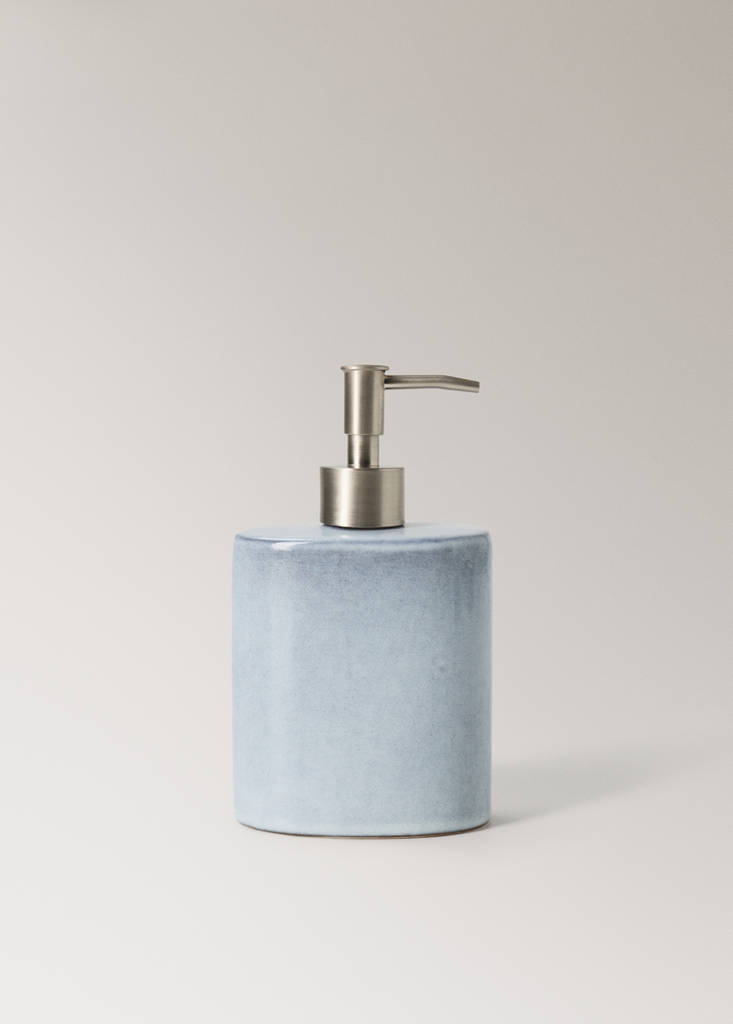 Oval ceramic soap dispenser — Sky Blue