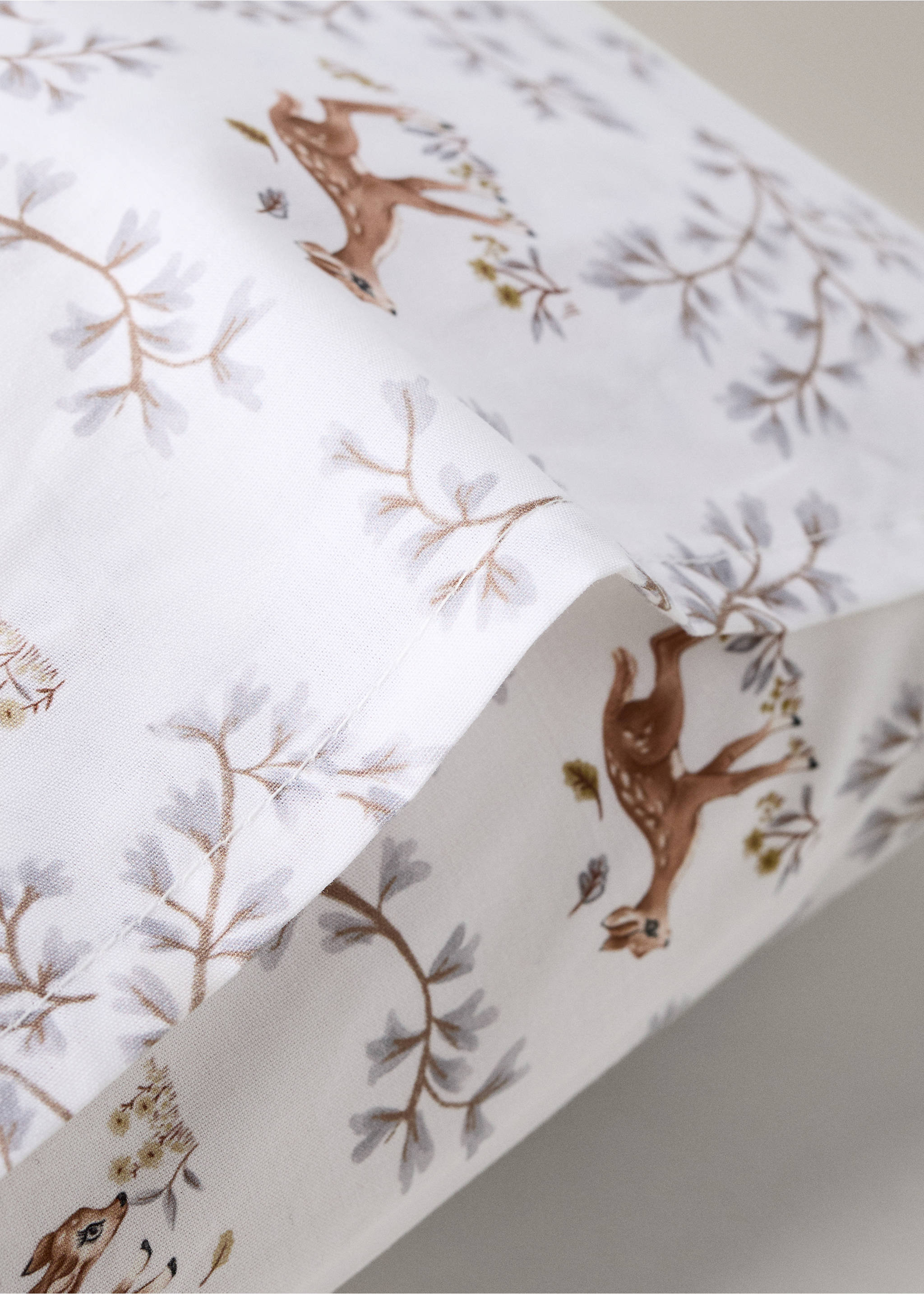 Cot pillowcase 100% cotton percale - Details of the article 2, Grey. Ref: 37081522-00.