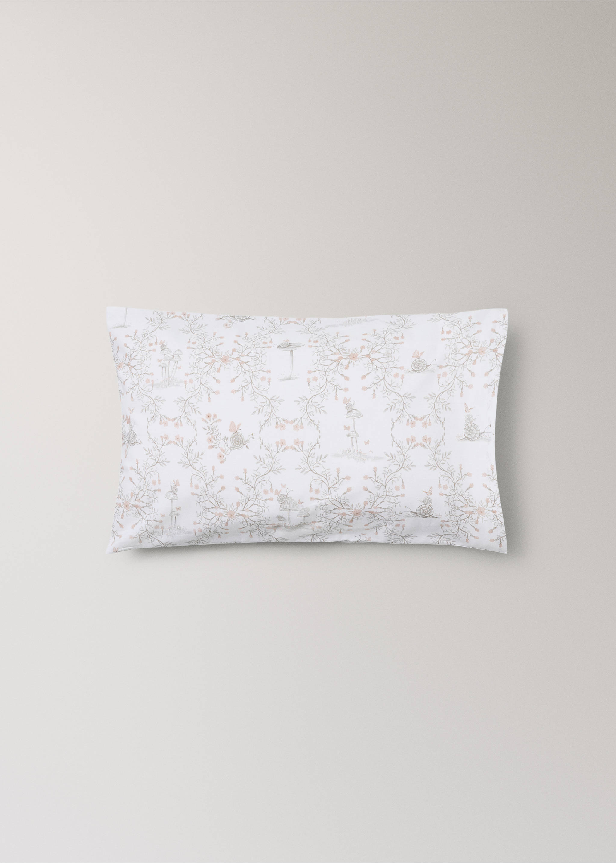 Cotton percale cot pillowcase - Article without model, Nude. Ref: 37081523-00.