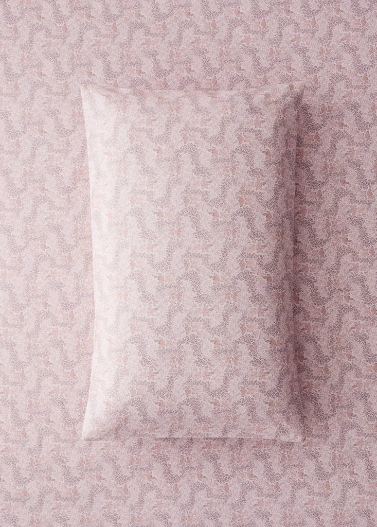 Floral printed children’s pillowcase 35x50 cm — Nude