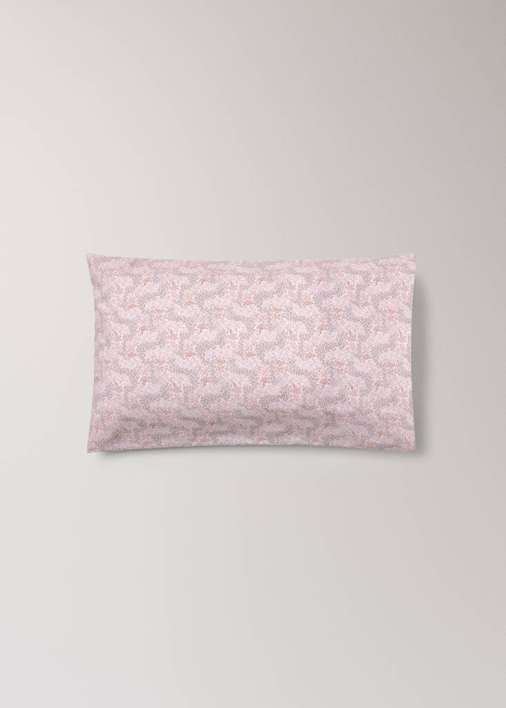 Floral printed children’s pillowcase 35x50 cm — Nude