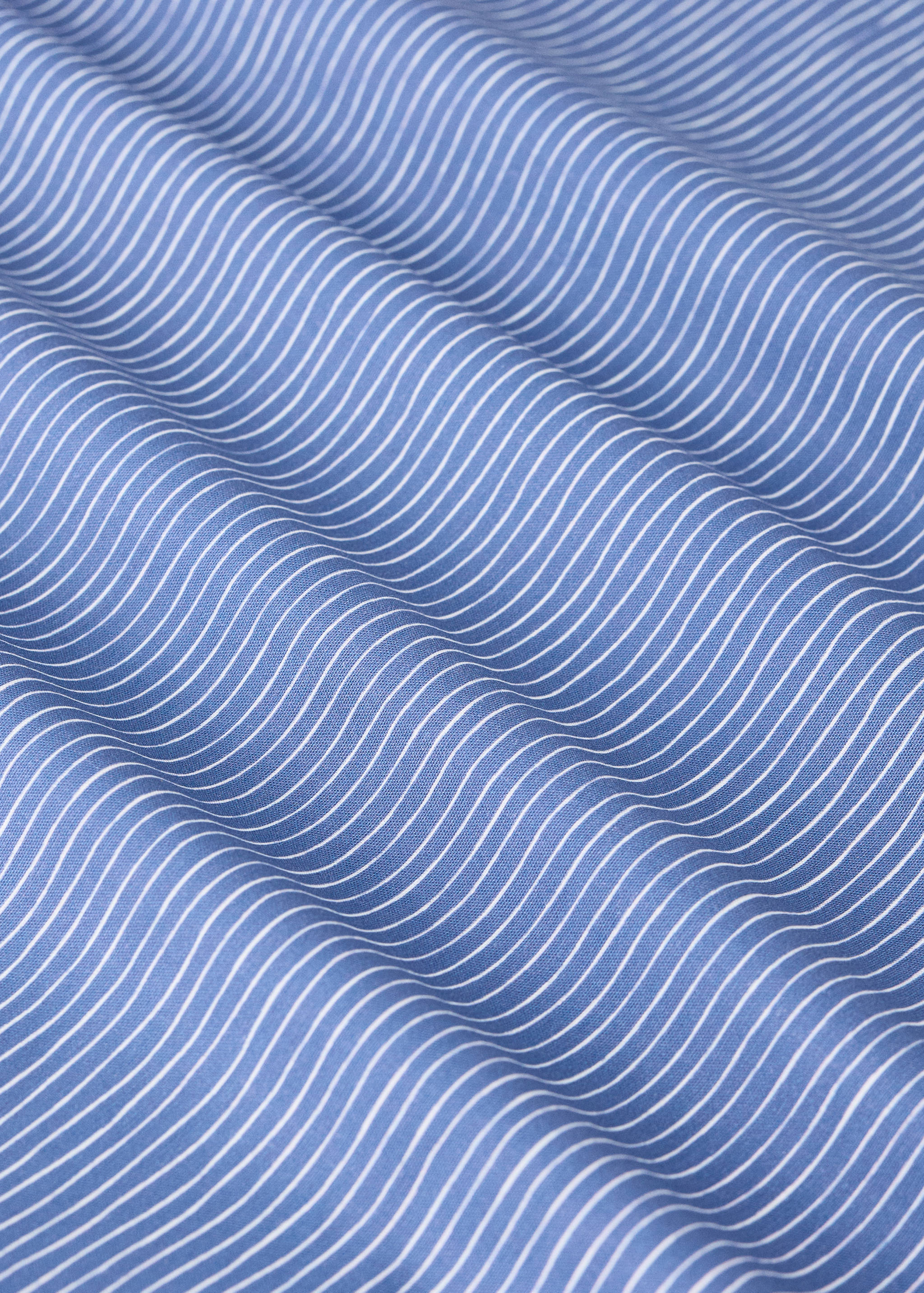 Cotton percale striped fitted sheet for cot - Details of the article 2