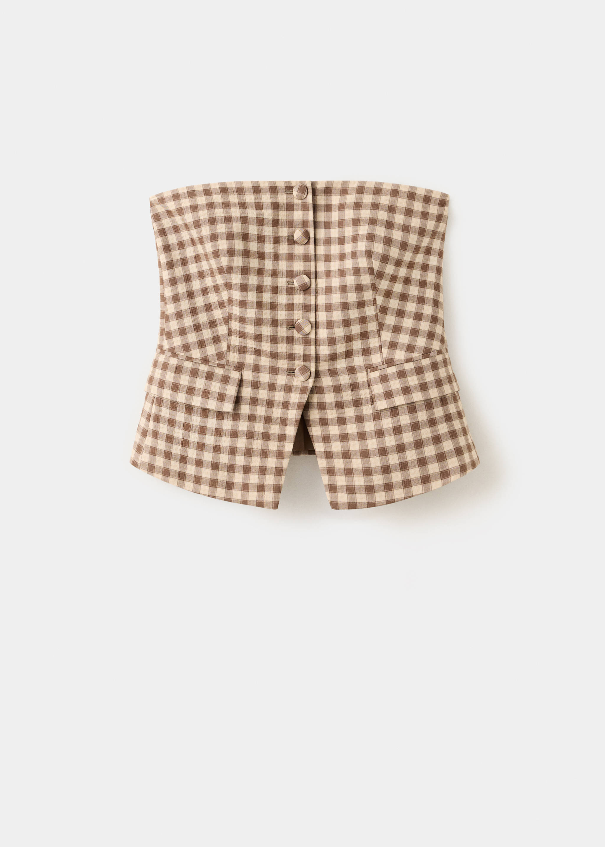 Gingham strapless top - Article without model