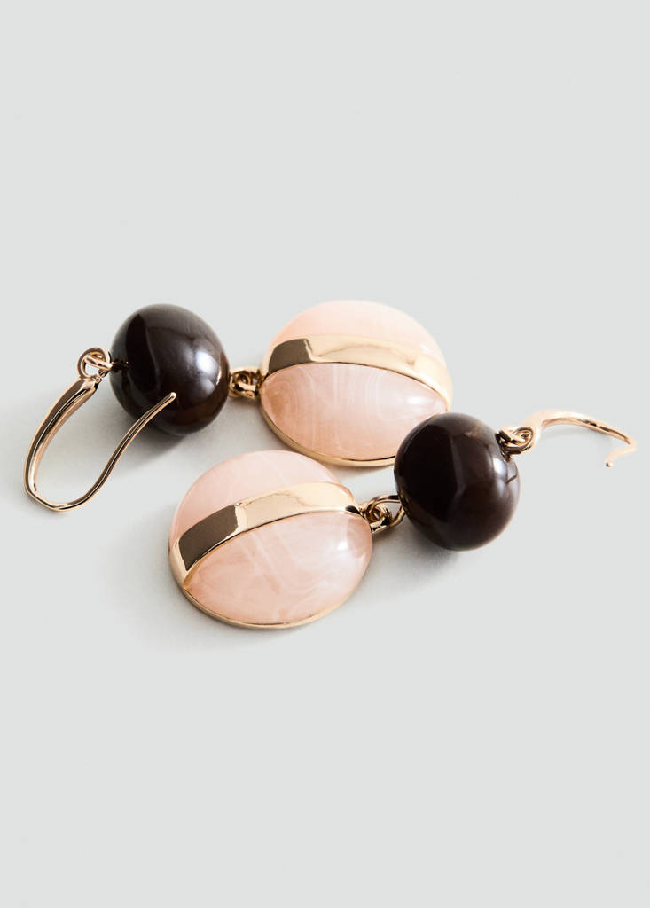 Mixed resin earrings — Gold