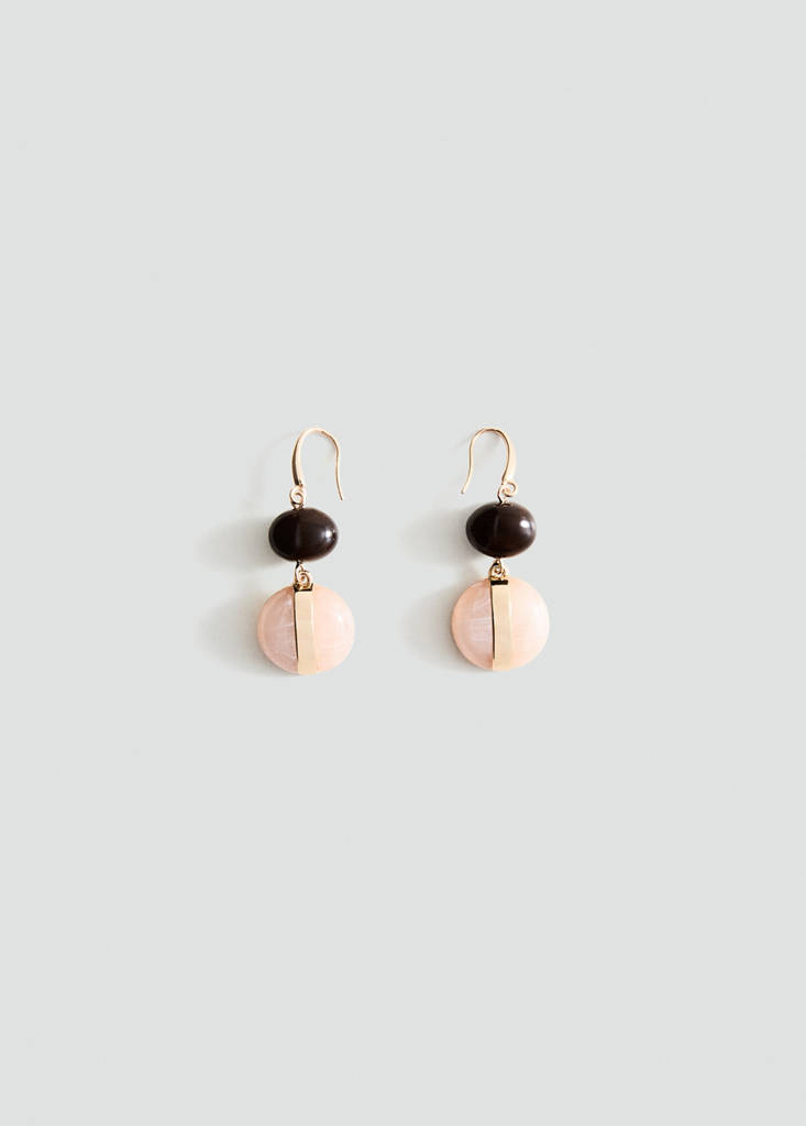 Mixed resin earrings — Gold
