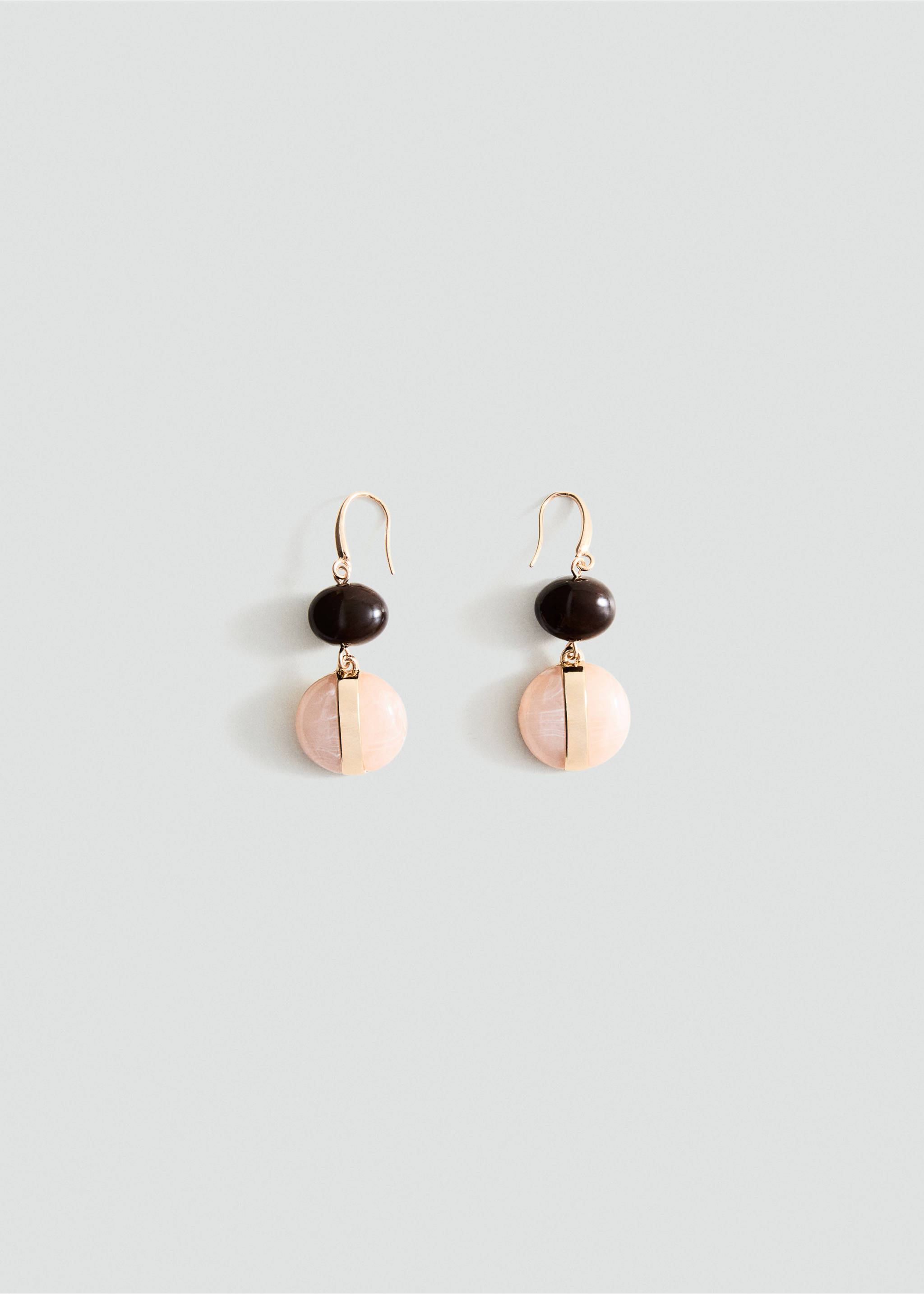 Mixed resin earrings - Article without model, Gold. Ref: 37081533-00.