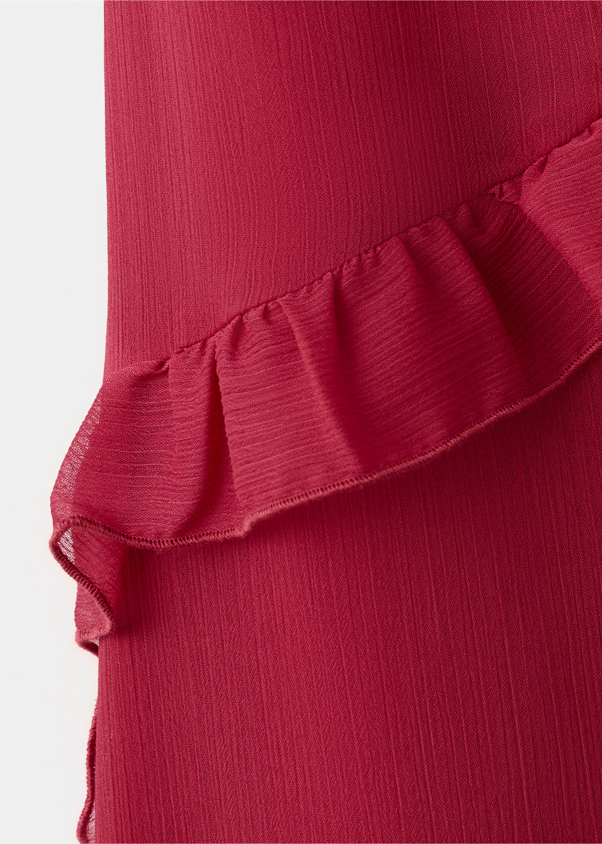 Halter dress with ruffles - Details of the article 0, Red. Ref: 37081534-00.
