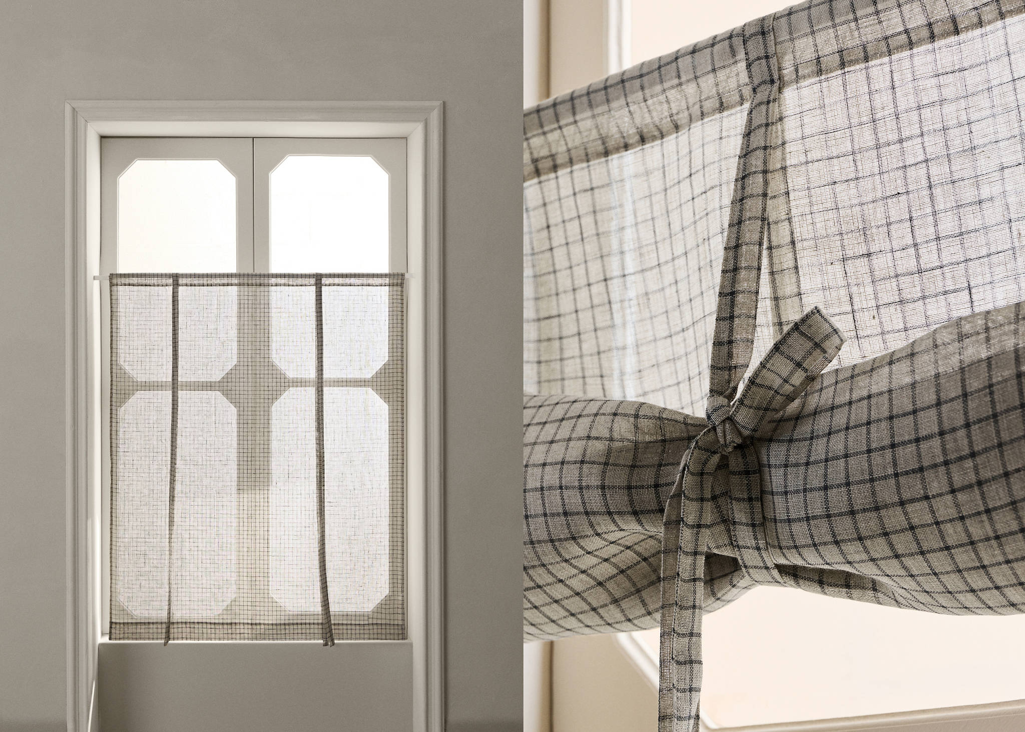 100% linen roller blind with low transparency - Panoramic plane